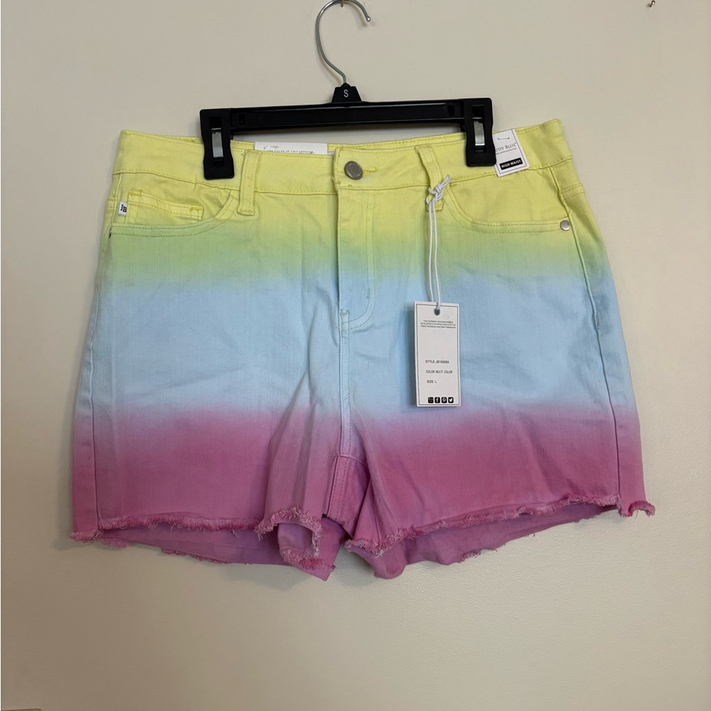 NWT Judy Blue High Waisted Colorblock Ombré shorts